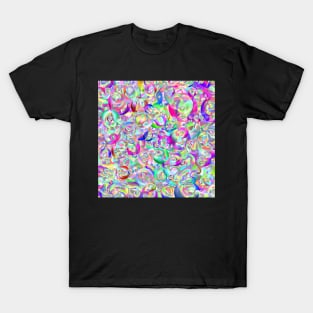 Shiny Colorful Iridescent Marble Pattern T-Shirt